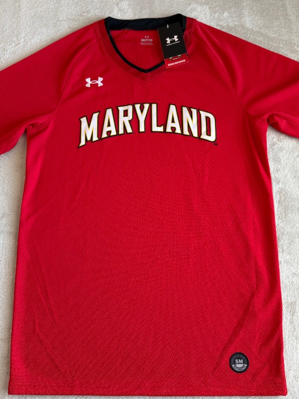 Under Armour Maryland Terrapins Replica Softball Jersey Mens Size Small Red NWT